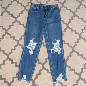 Distressed American Eagle Mom Jeans